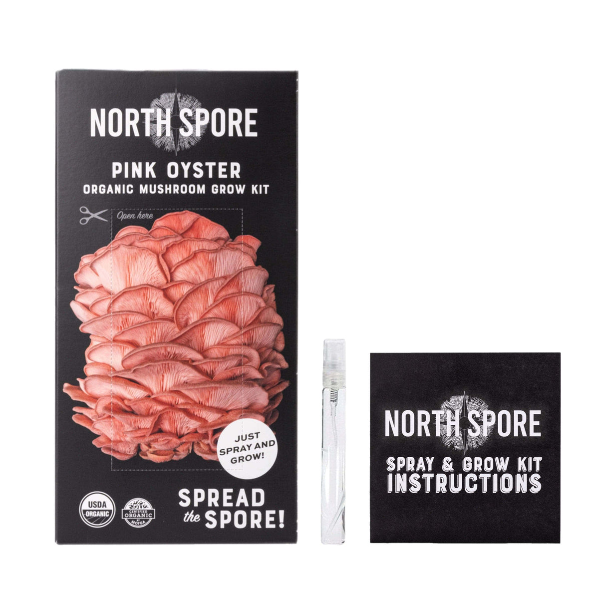 Organic Pink Oyster ‘Spray & Grow’ Mushroom Growing Kit North Spore