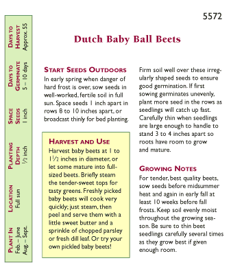 Dutch Baby Ball Beet Seeds Renee's Garden