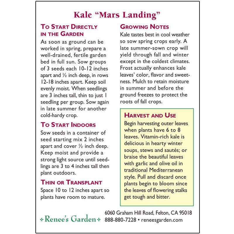 Mars Landing Kale Seeds Renee's Garden