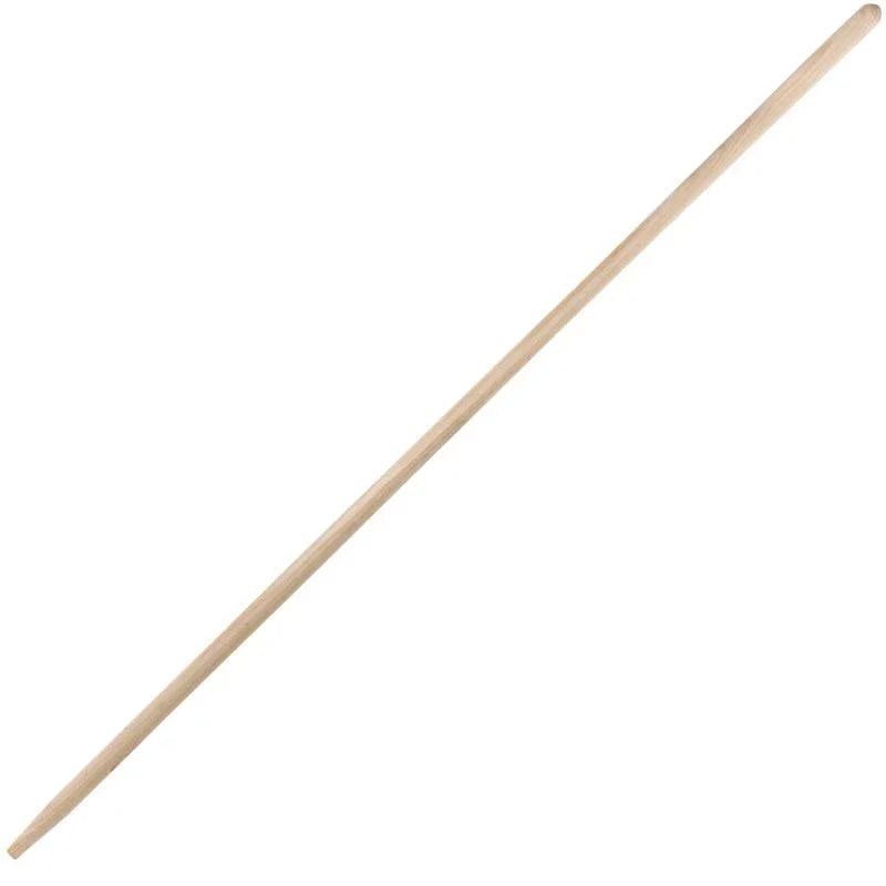 Long wooden garden-tool handle on a white background