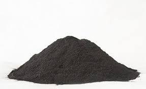Mound of fine black micronized humate