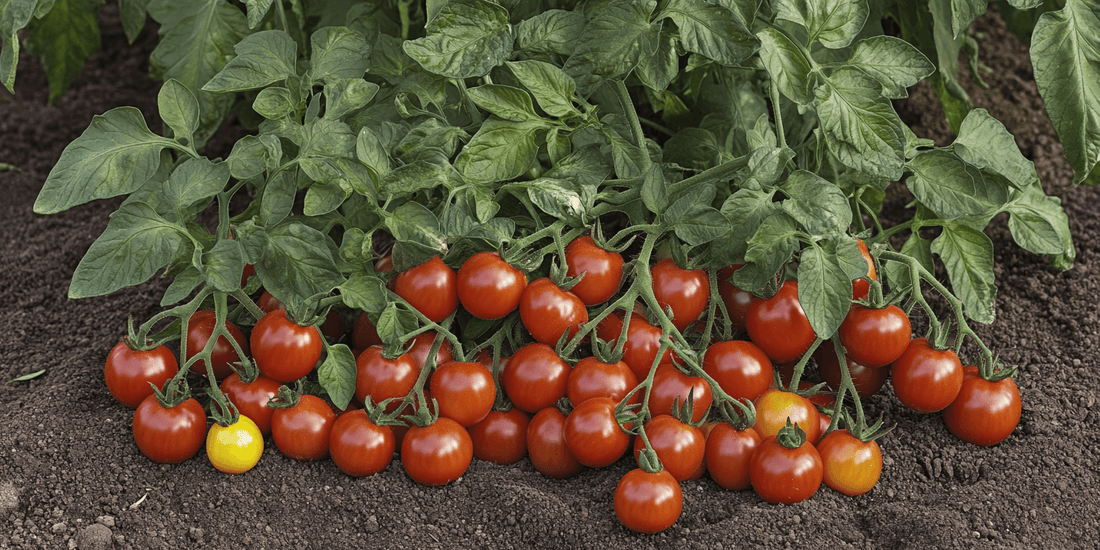 Cluster of ripe cherry tomatoes