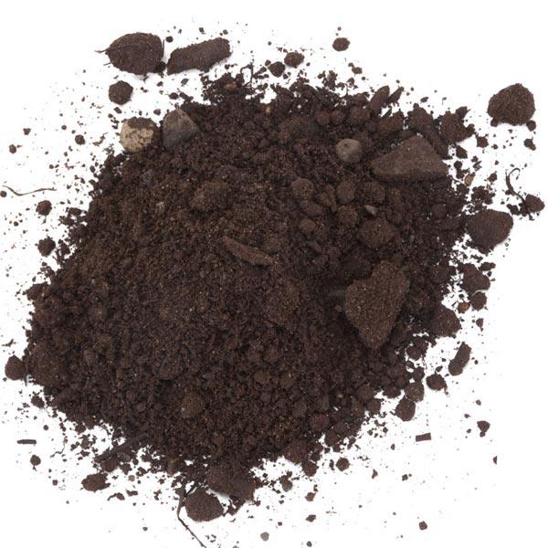 Mound of dark humic acid granules