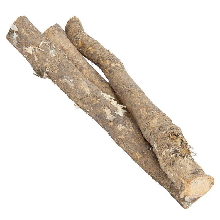 Three woody horseradish roots