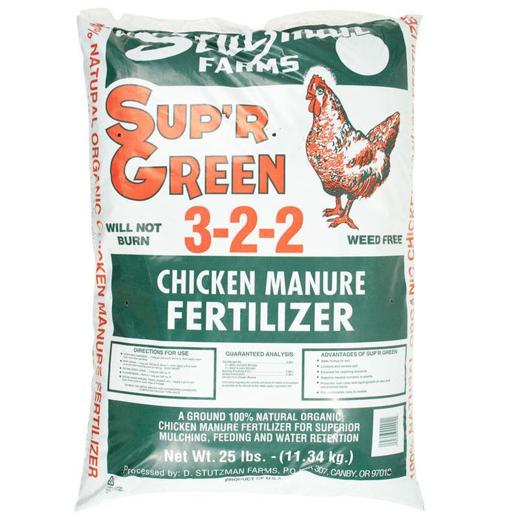 Bag of Super Green chicken manure fertilizer