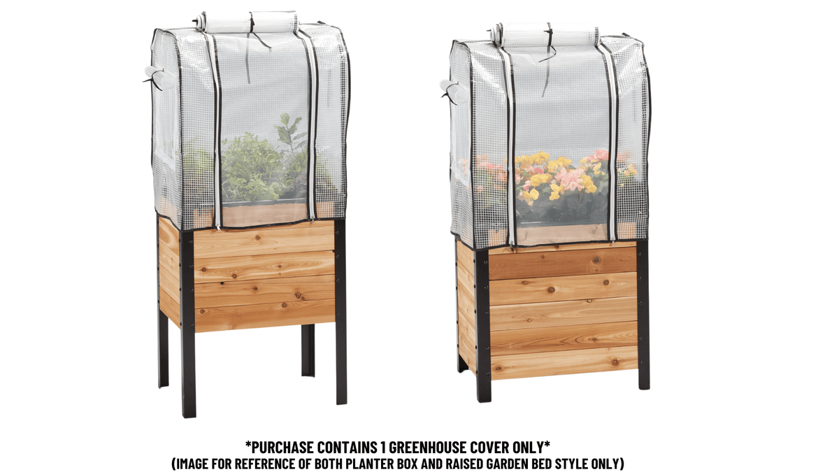Greenhouse Cover 18" x 24" Cedar Planters