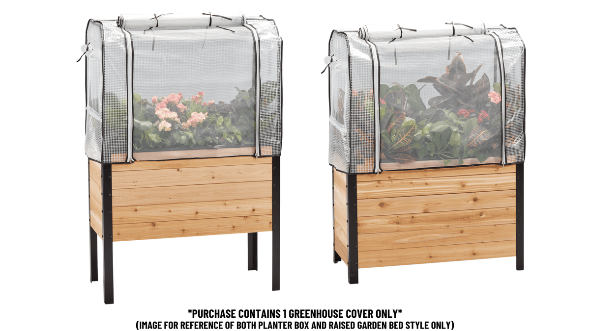 Greenhouse Cover 18" x 36" Cedar Planters