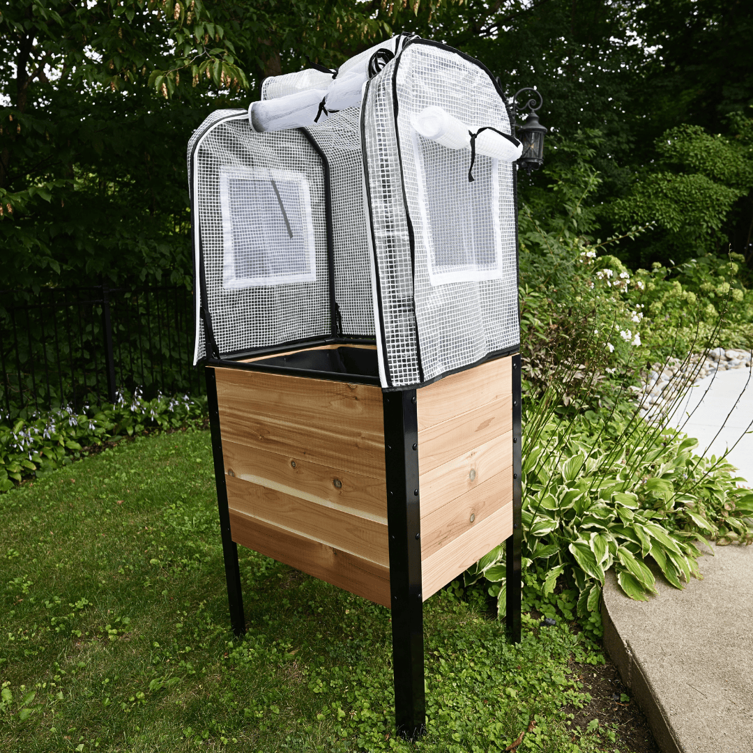 Greenhouse Cover Cedar Planters