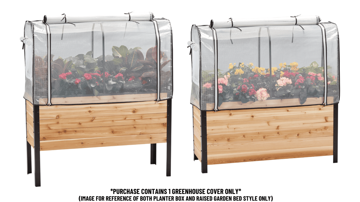 Greenhouse Cover 18" x 48" Cedar Planters