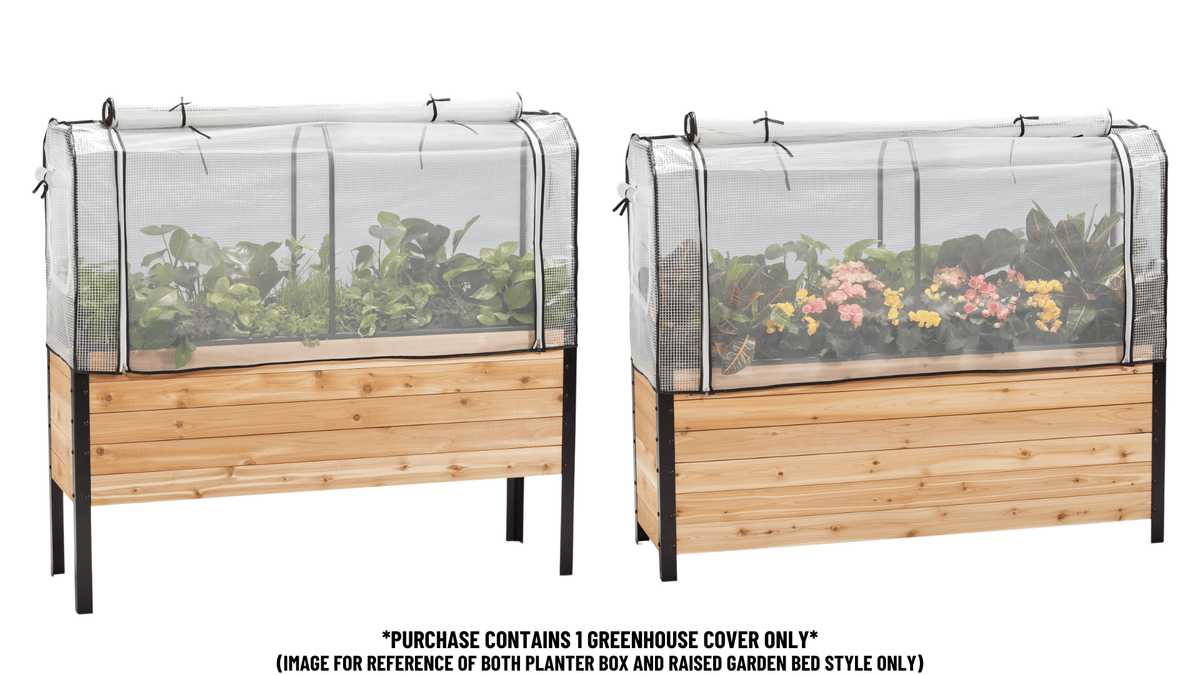 Greenhouse Cover 18" x 60" Cedar Planters
