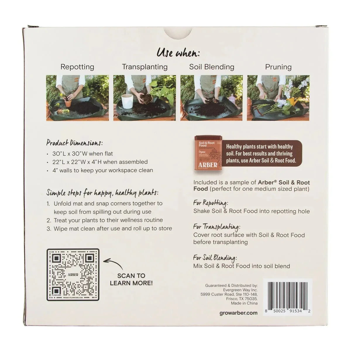 Arber Repotting Mat Grow Organic