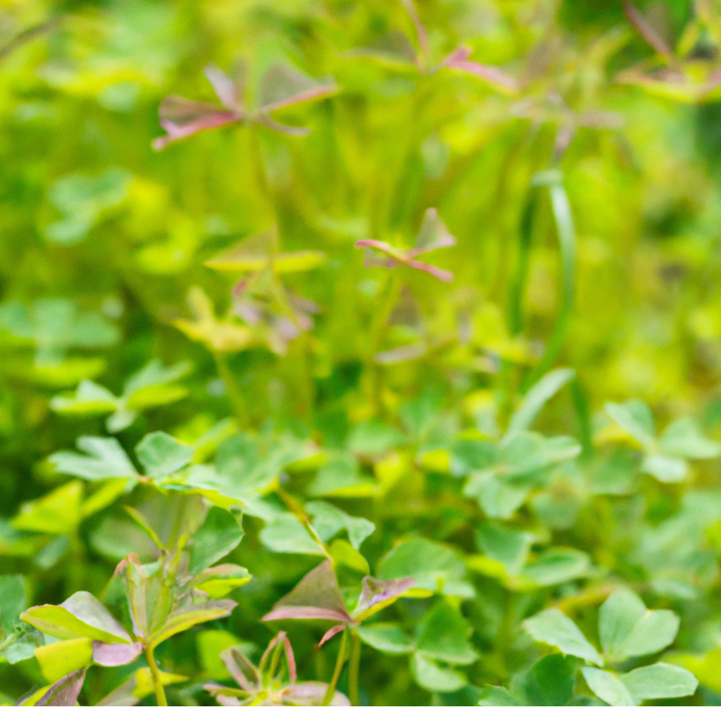 Green medic foliage with small yellow flowers
