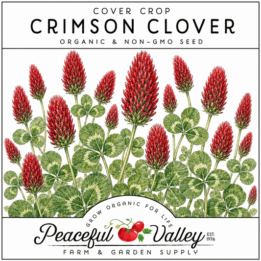 Peaceful Valley Cover Crop Stickers Crimson Clover Grow Organic