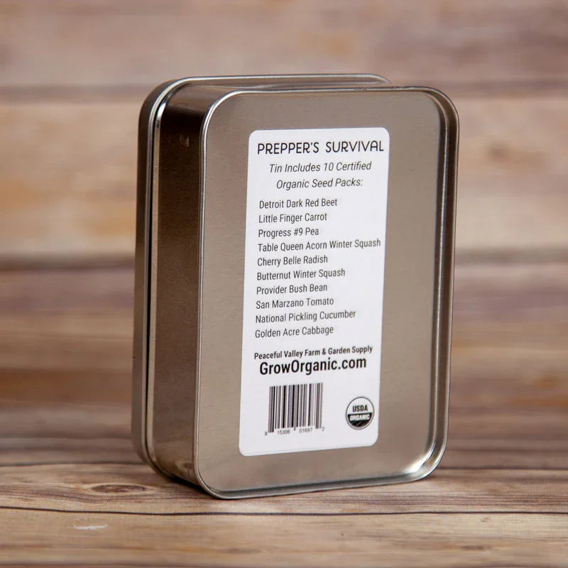 Gift Seed Tin - Prepper's Survival Collection Peaceful Valley