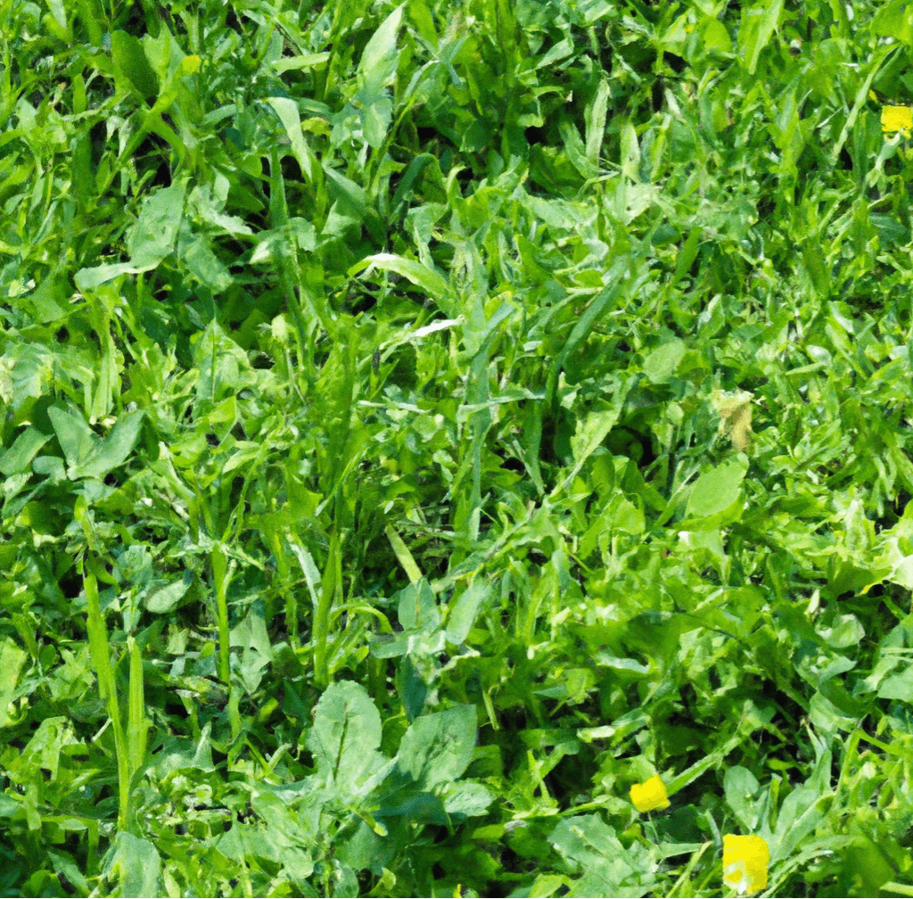 Mixed leafy dairy pasture plants