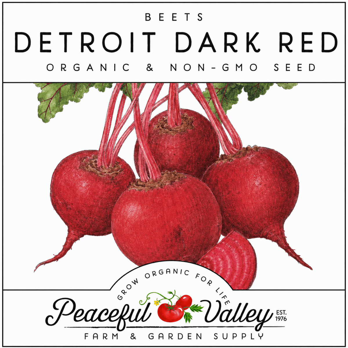 Peaceful Valley Cool Season Vegetables Stickers Detroit Dark Red Beets Grow Organic