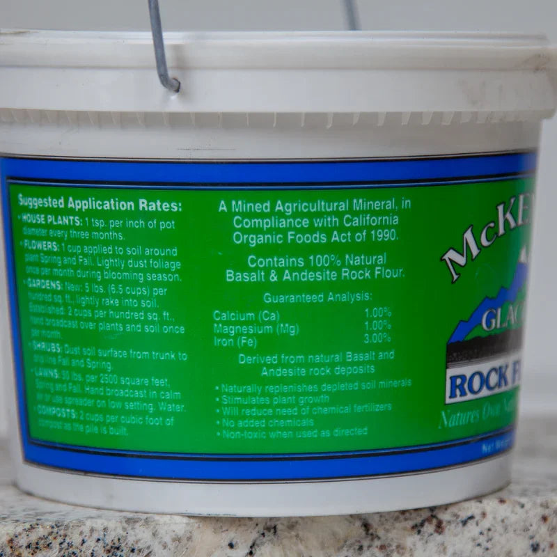 McKenzie Rock Flour - Glacial Rock Dust 6lbs guaranteed analysis close-up
