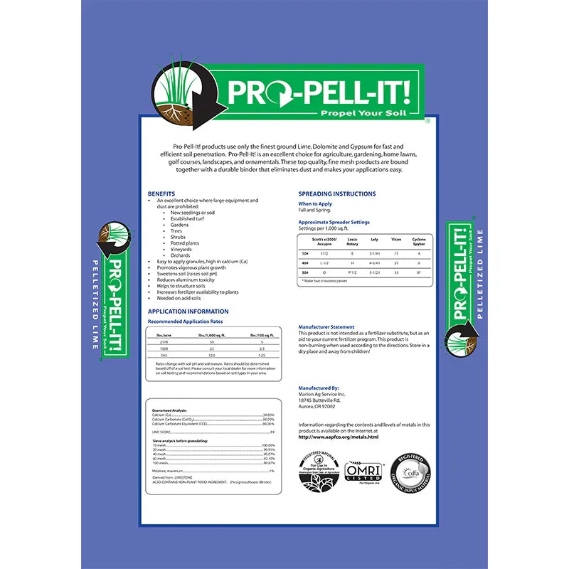 Organic Pelletized Lime (50lbs) Pro Pellit