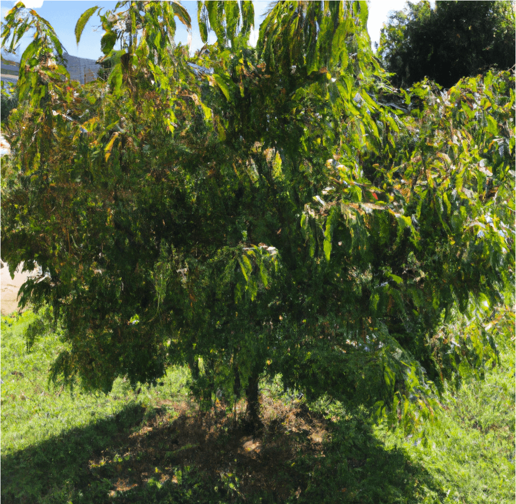 Mature Galaxy peach tree