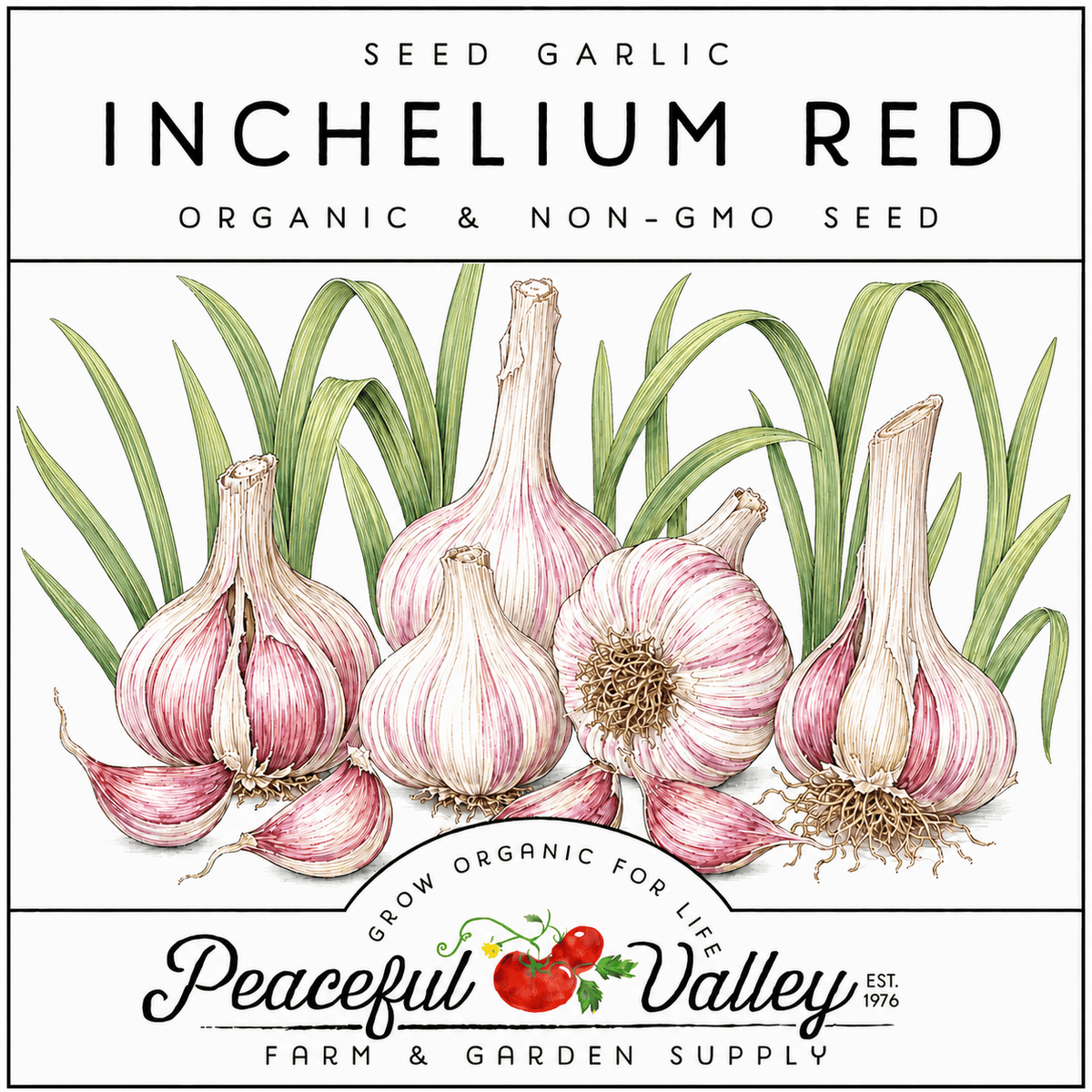 Peaceful Valley Garlic Stickers Inchelium Red Grow Organic
