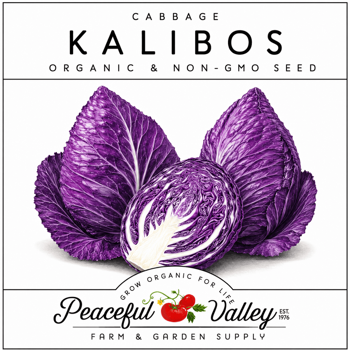 Peaceful Valley Cool Season Vegetables Stickers Kalibos Cabbage Grow Organic