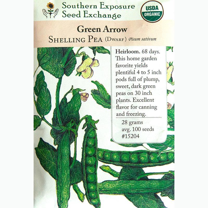 Shelling Green Arrow Pea Seeds (Organic) Southern Exposure Seed Exchange
