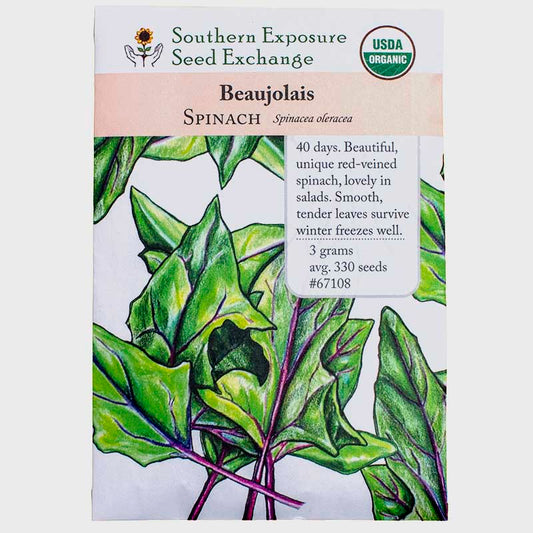 Beaujolais Spinach Seeds (Organic) Southern Exposure Seed Exchange
