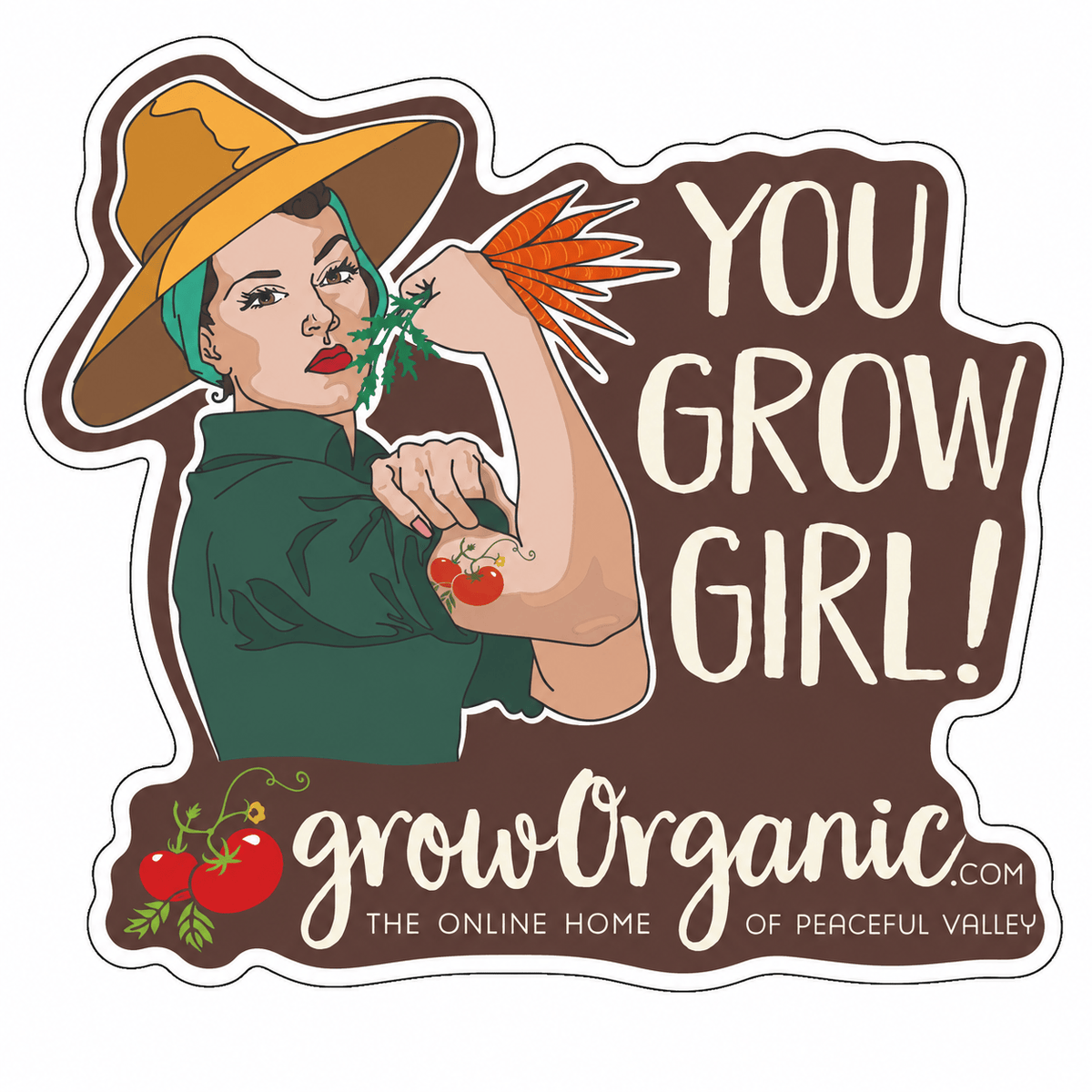 You Grow Girl Sticker Grow Organic