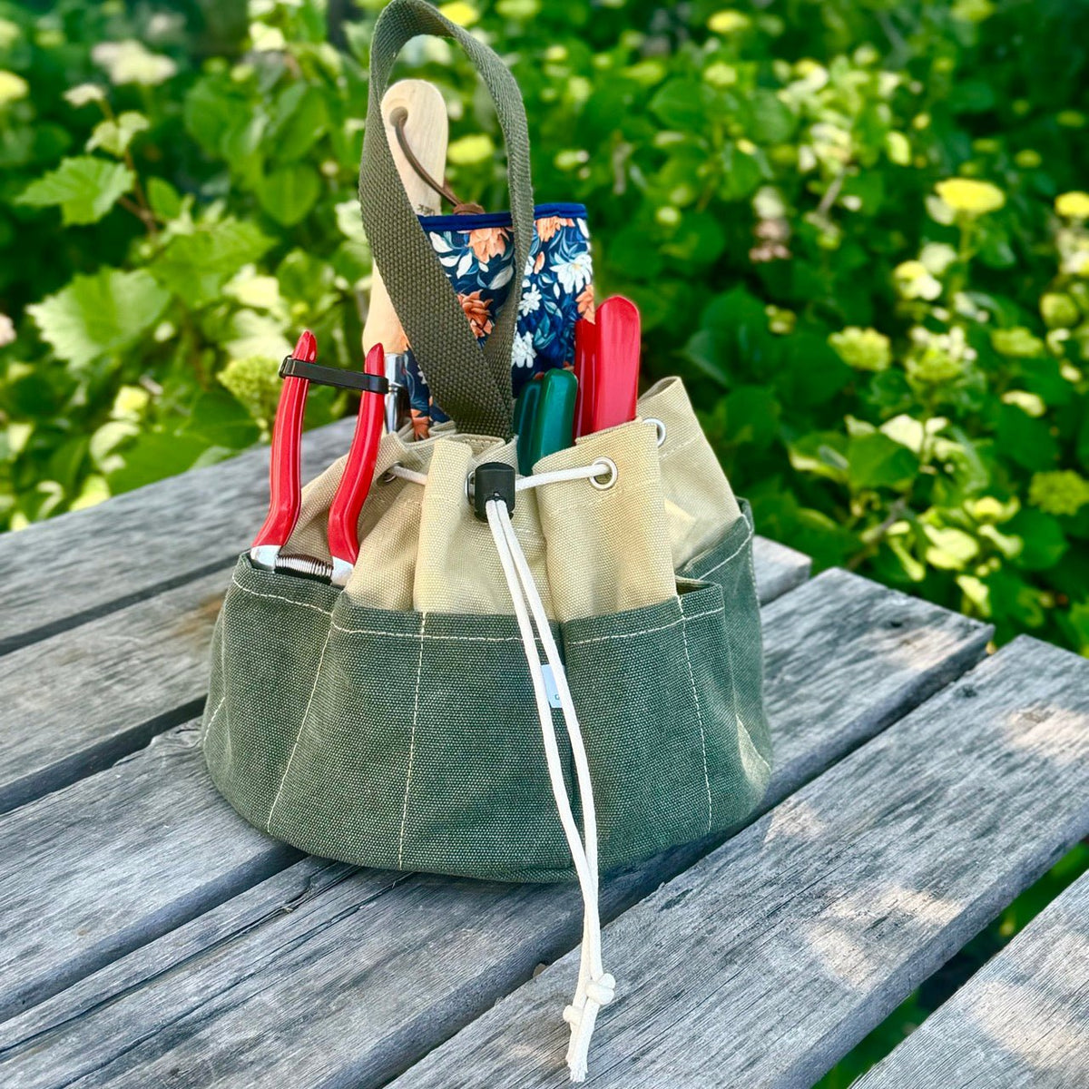 Garden Bucket Bag - Heavy Waxed Canvas The Celtic Farm