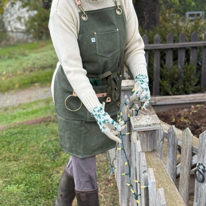 Gardening Apron - Waxed Canvas Apron with Pockets The Celtic Farm