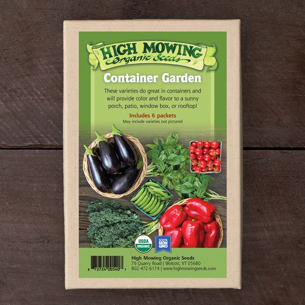 Organic Container Garden 6 Seeds Packets High Mowing Seeds