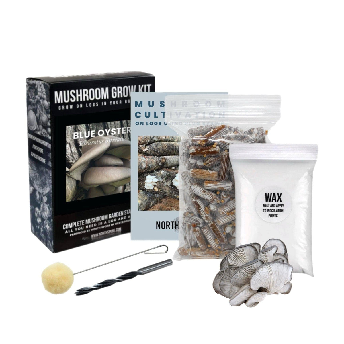 Organic Blue Oyster Mushroom Log Kit North Spore