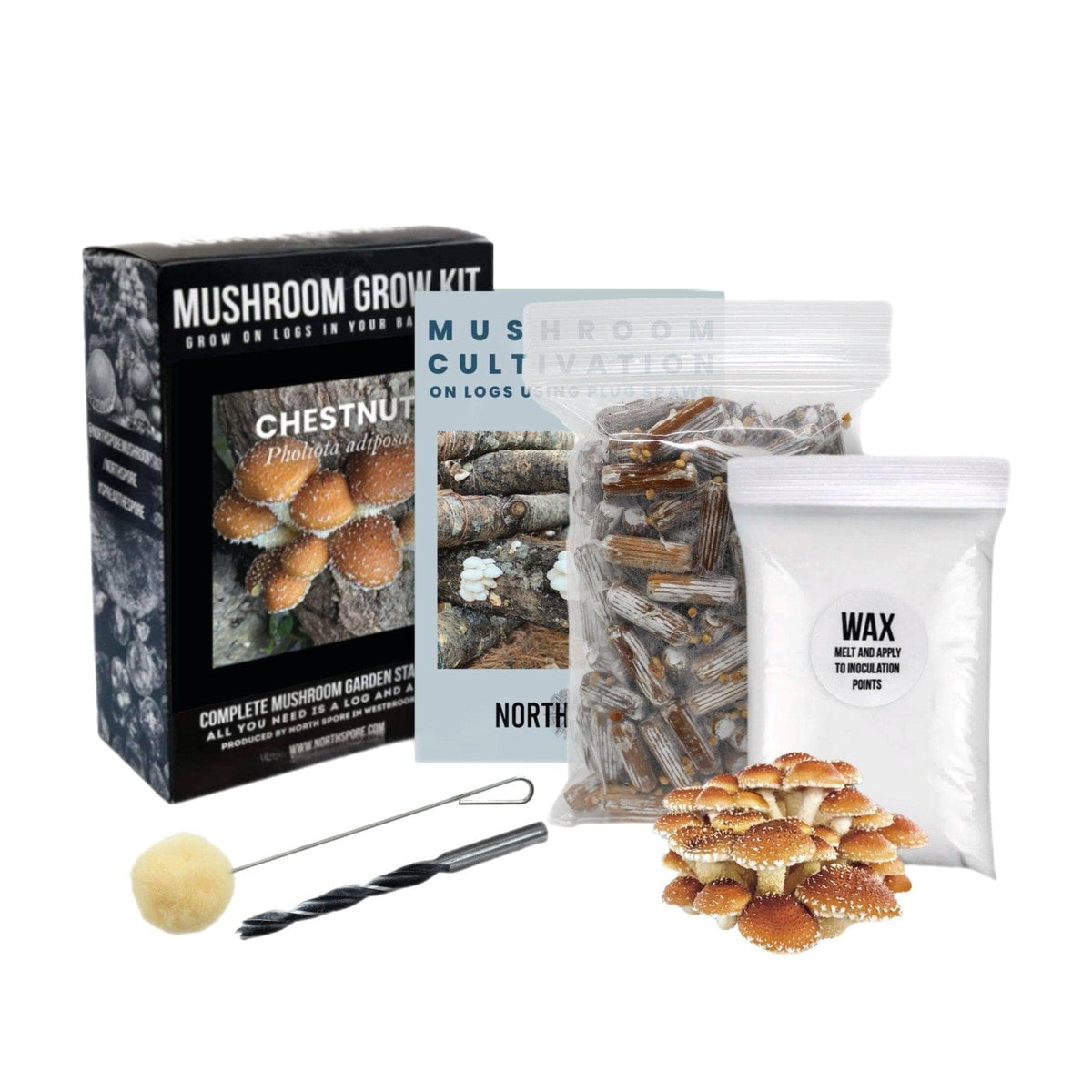 Organic Chestnut Mushroom Log Kit North Spore