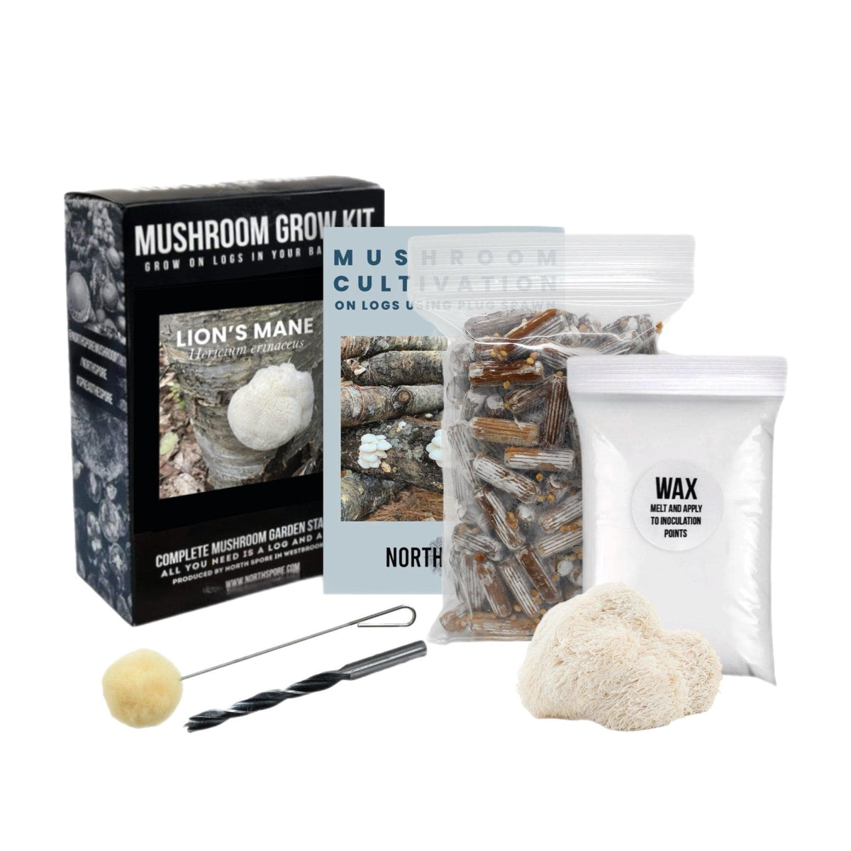 Organic Lion's Mane Mushroom Log Kit North Spore