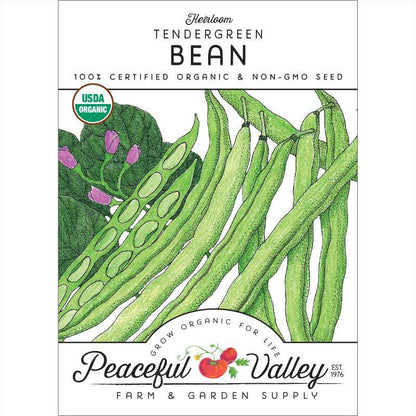 Tendergreen Bush Bean Seeds (Organic) Peaceful Valley