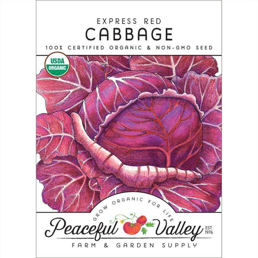 Express Red Cabbage Seeds (Organic) Peaceful Valley