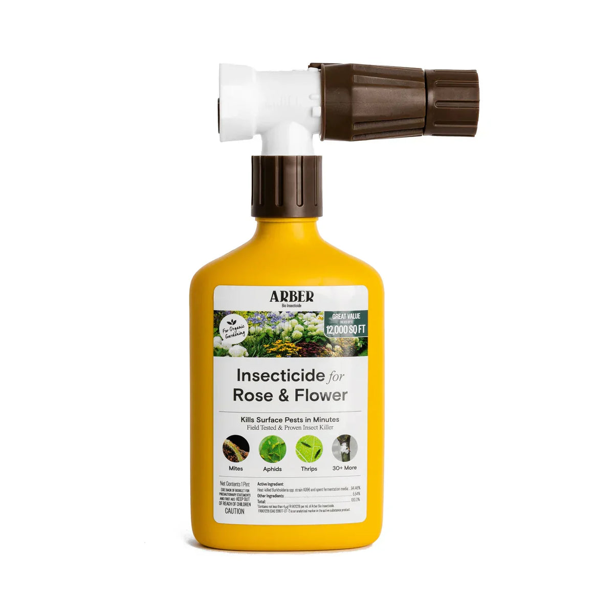 Arber Organic Insecticide for Rose and Flowers, Ready to Spray Grow Organic