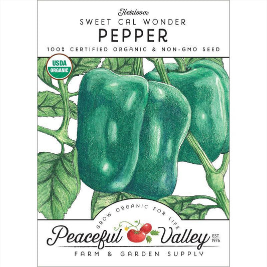 Cal Wonder Sweet Pepper Seeds (Organic) Peaceful Valley