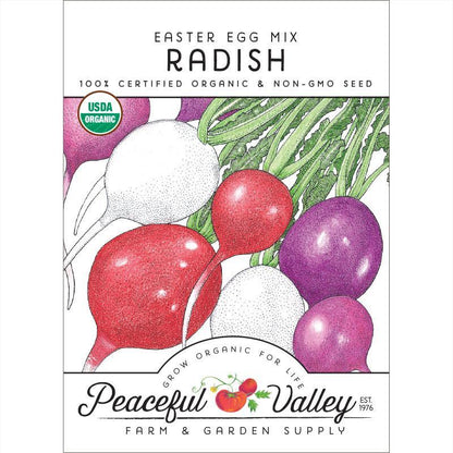 Easter Egg Mix Radish Seeds (Organic) Peaceful Valley