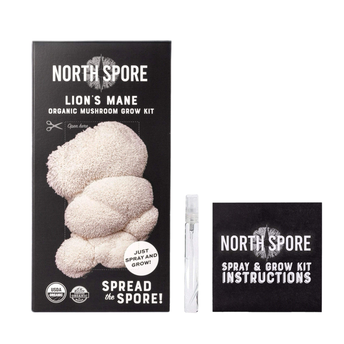 Organic Lion's Mane ‘Spray & Grow’ Mushroom Growing Kit North Spore