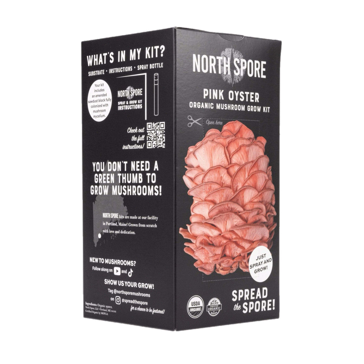 Organic Pink Oyster ‘Spray & Grow’ Mushroom Growing Kit North Spore