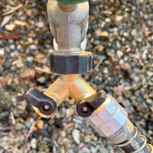 Two-way Brass Garden Hose Splitter The Celtic Farm