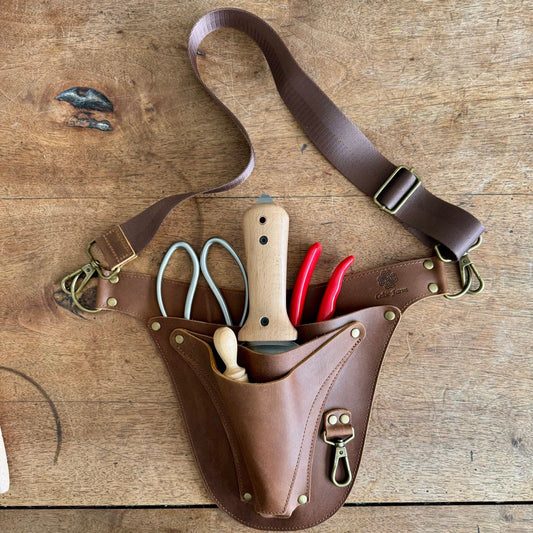 Ultimate Leather Garden Tool Belt & Holder - Extra Rivet Reinforced, Master Gardener Designed The Celtic Farm