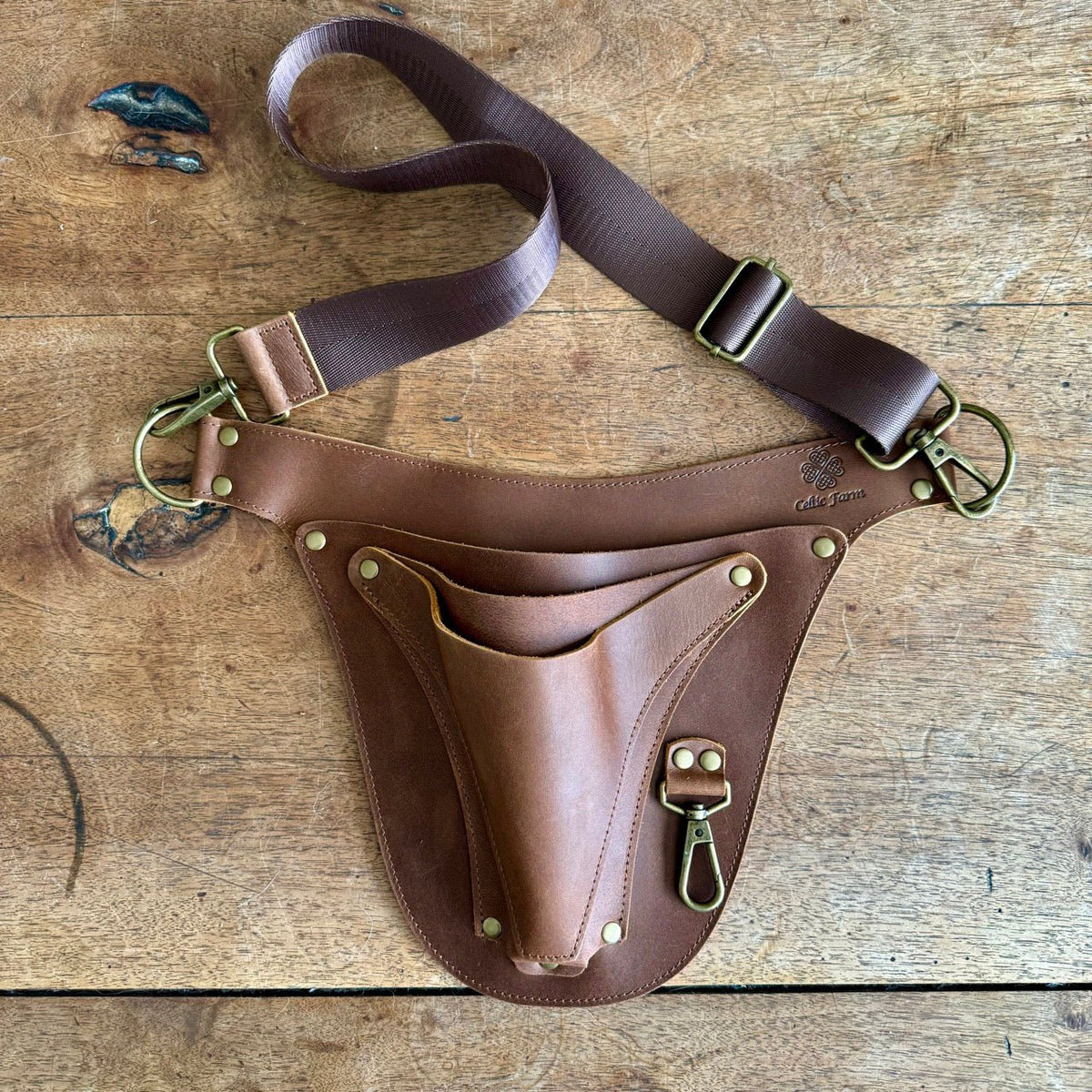Ultimate Leather Garden Tool Belt & Holder - Extra Rivet Reinforced, Master Gardener Designed The Celtic Farm
