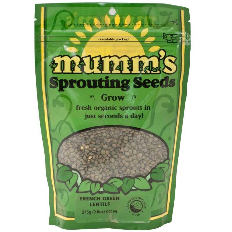 Organic French Green Lentil Sprouting Seeds Mumm's