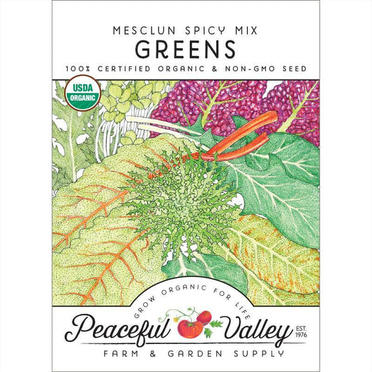Mesclun Spicy Mix Greens Seeds (Organic) Peaceful Valley