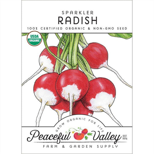 Sparkler Radish Seeds (Organic) Peaceful Valley