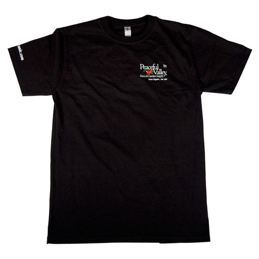 Peaceful Valley's Organic Black T-Shirt (Large) Peaceful Valley