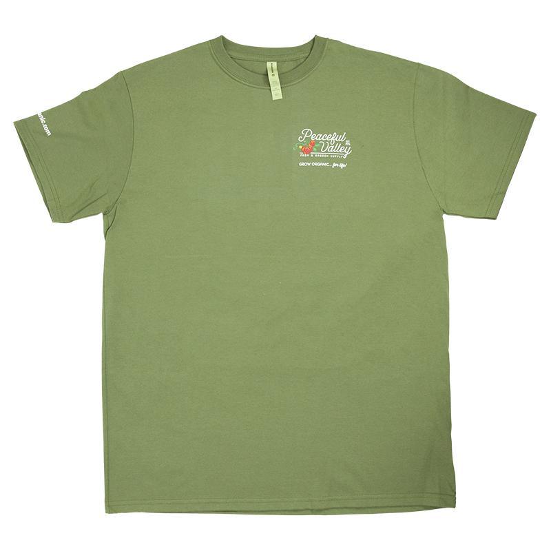 Peaceful Valley's Organic Olive T-Shirt (Large) Peaceful Valley