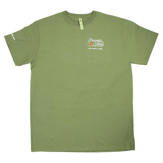 Peaceful Valley's Organic Olive T-Shirt (Large) Peaceful Valley